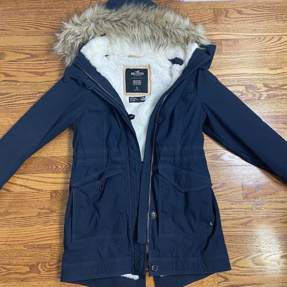 Hollister Coat Parka Faux Fur S